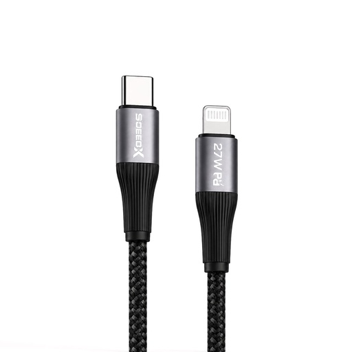 Speed-X SX-D21L 27W USB-C to Lightning Braided Fast Charging Cable 1m
